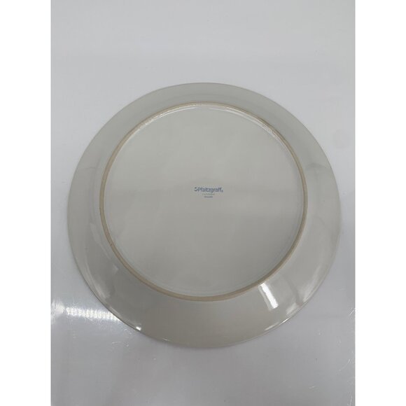 Pfaltzgraff Ceramic Dinner Plate 11" Maroon Rim White Center Elegant Dining Tabl - Picture 3 of 5